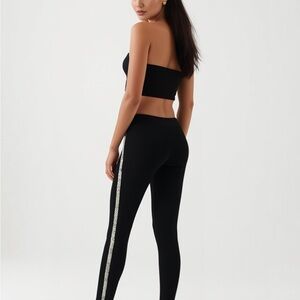 EXPRESS Black Leggings with silver glitter stripes. Great for a night out!